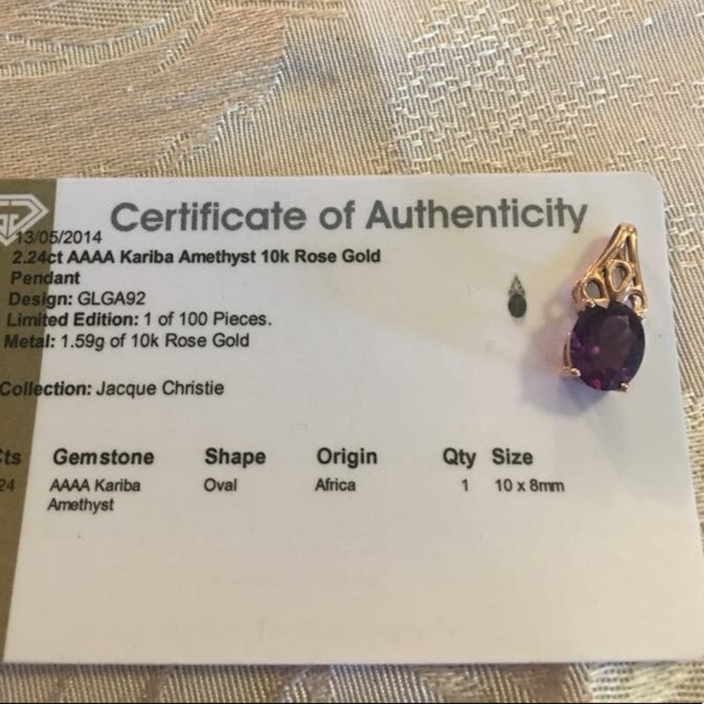Kariba Amethyst Pendent